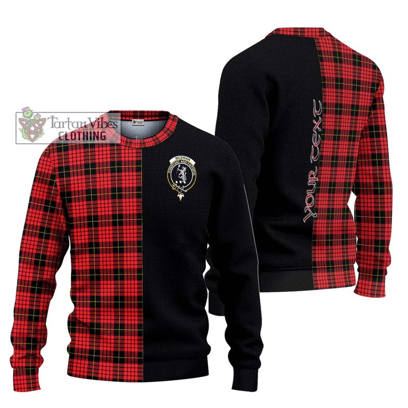 McSwan Modern Tartan Ugly Sweater with Family Crest and Half Of Me Style