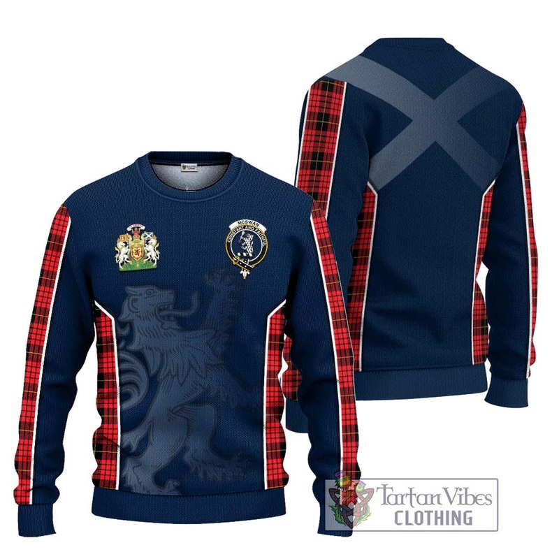 McSwan Modern Tartan Ugly Sweater with Family Crest and Lion Rampant Vibes Sport Style