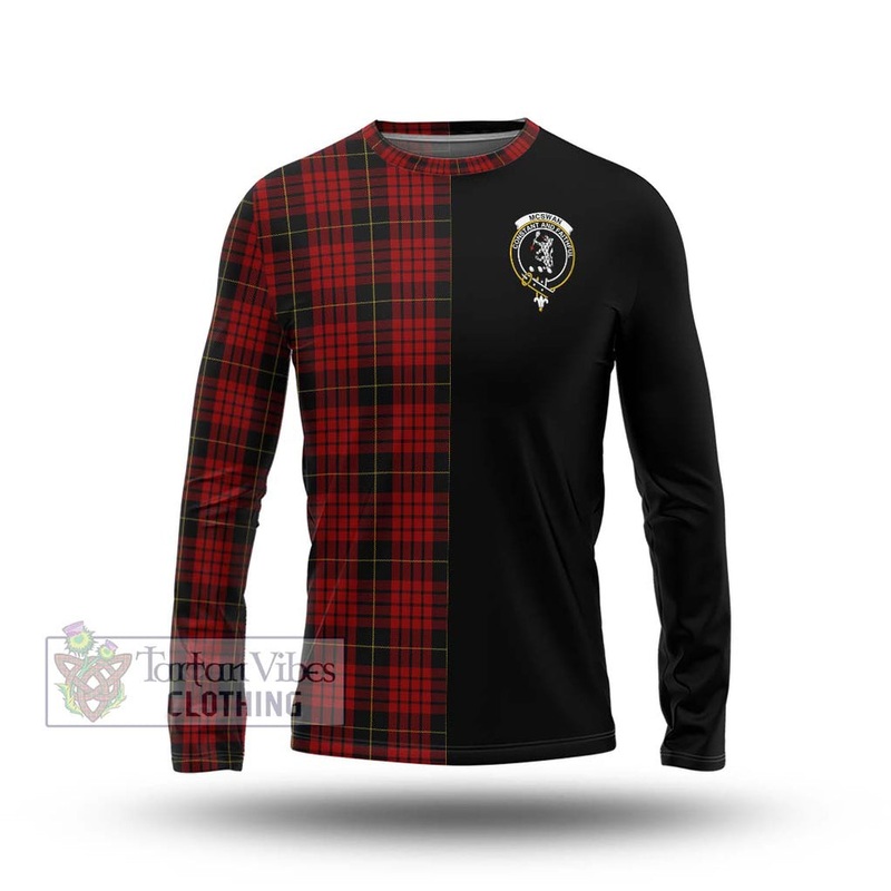 McSwan Tartan Long Sleeve T-Shirt with Family Crest and Half Of Me Style
