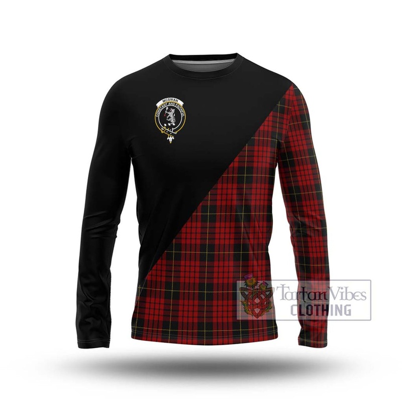 McSwan Tartan Long Sleeve T-Shirt with Family Crest and Military Logo Style