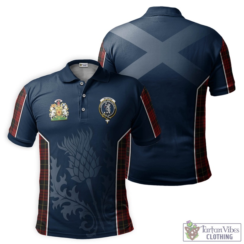 McSwan Tartan Men's Polo Shirt with Family Crest and Scottish Thistle Vibes Sport Style