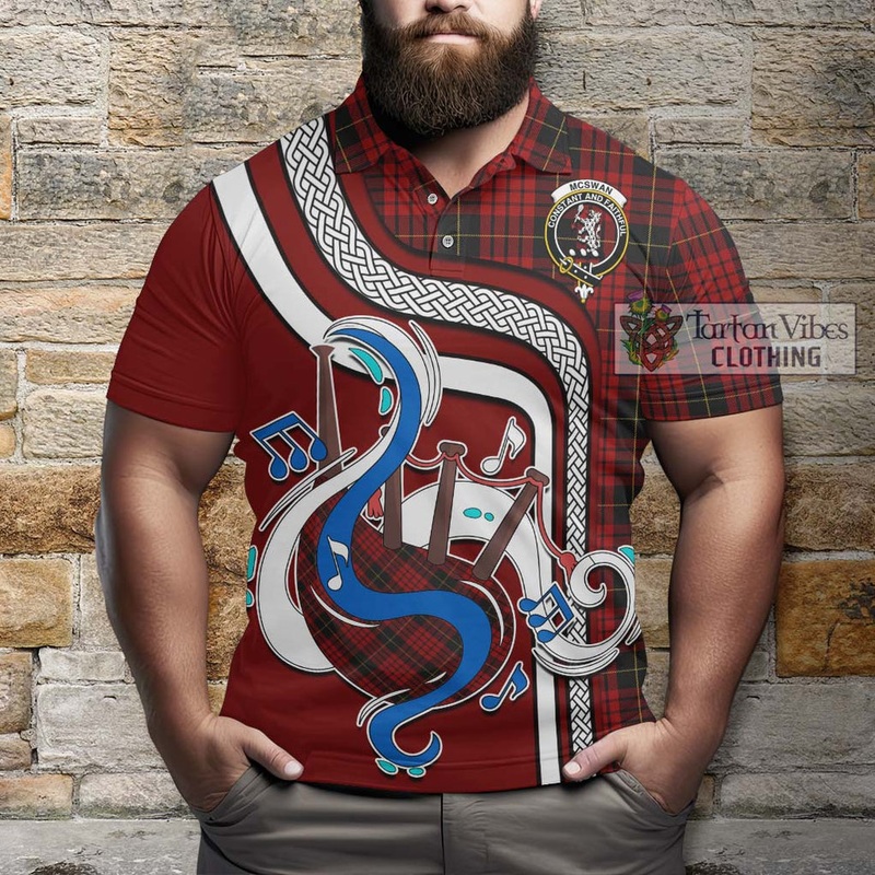 McSwan Tartan Polo Shirt with Epic Bagpipe Style