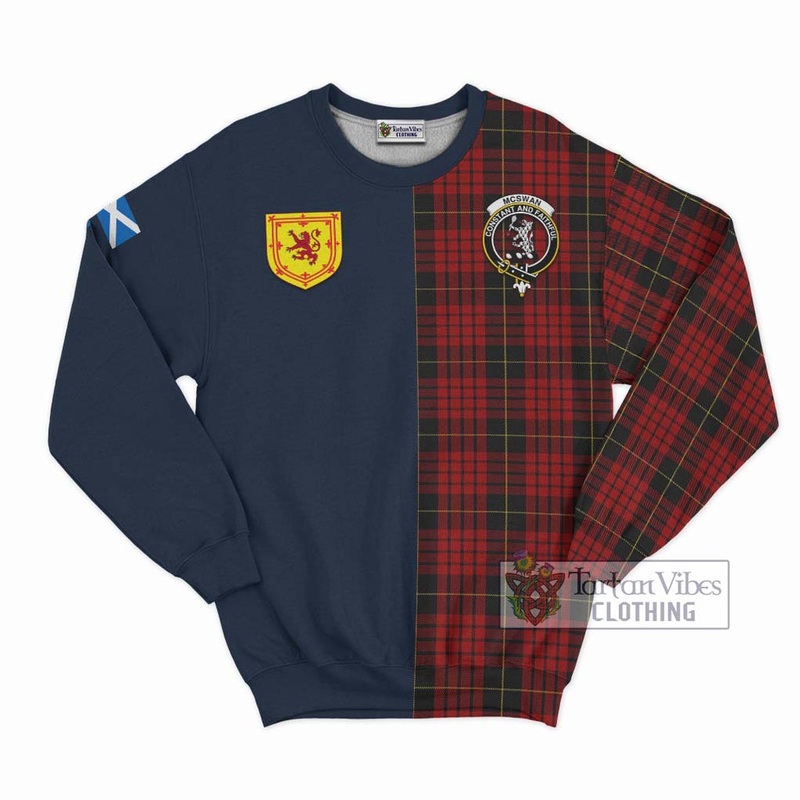 McSwan Tartan Sweatshirt Alba with Scottish Lion Royal Arm Half Style