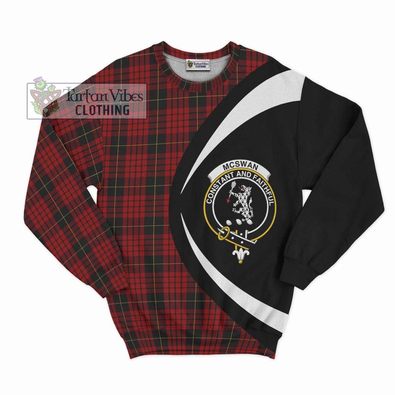 McSwan Tartan Sweatshirt with Family Crest Circle Style