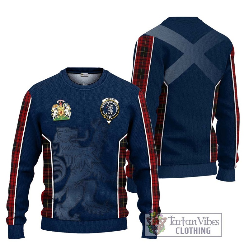 McSwan Tartan Ugly Sweater with Family Crest and Lion Rampant Vibes Sport Style