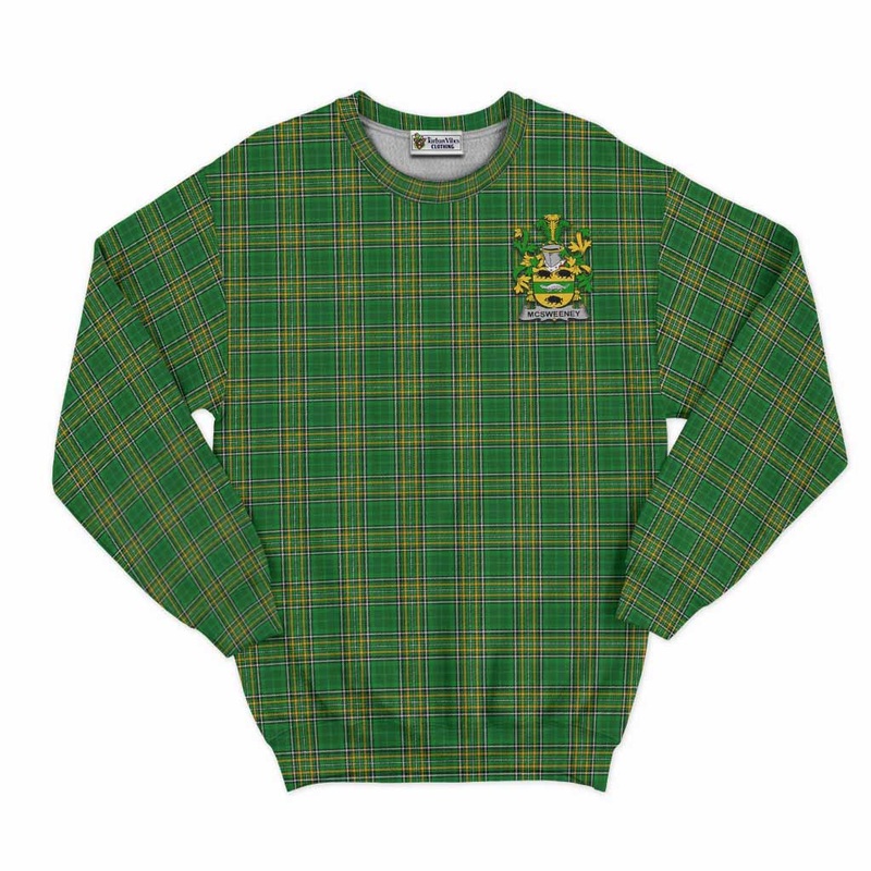 McSweeney Irish Clan Tartan Sweatshirt with Coat of Arms
