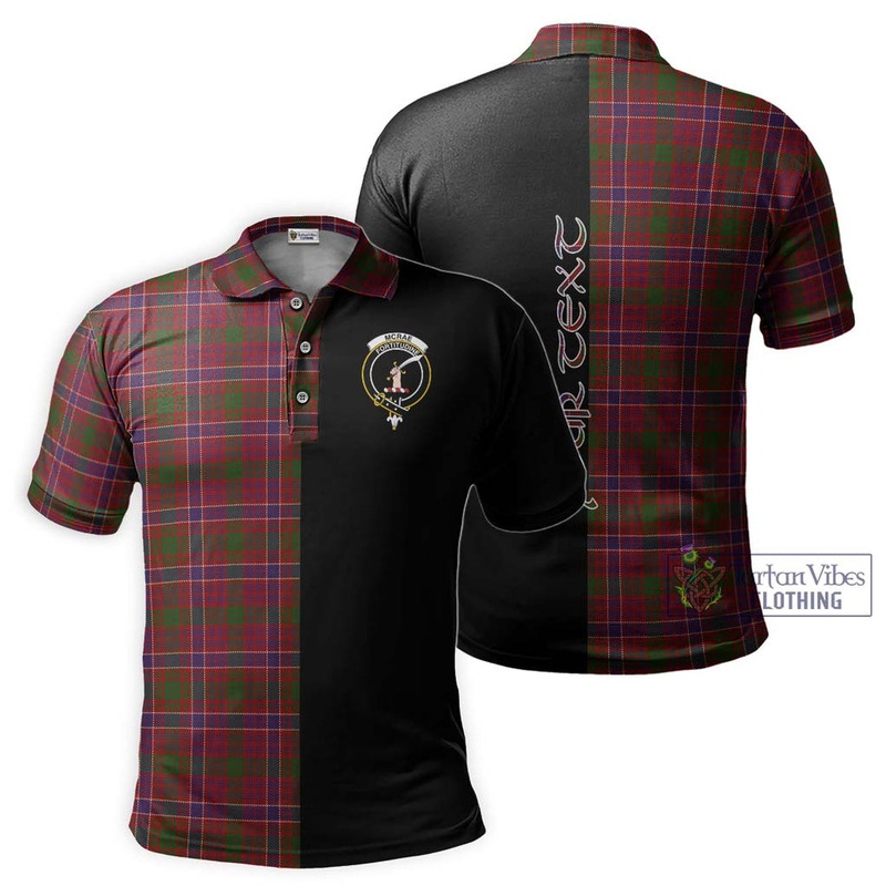 McRae Red Tartan Polo Shirt with Family Crest and Half Of Me Style