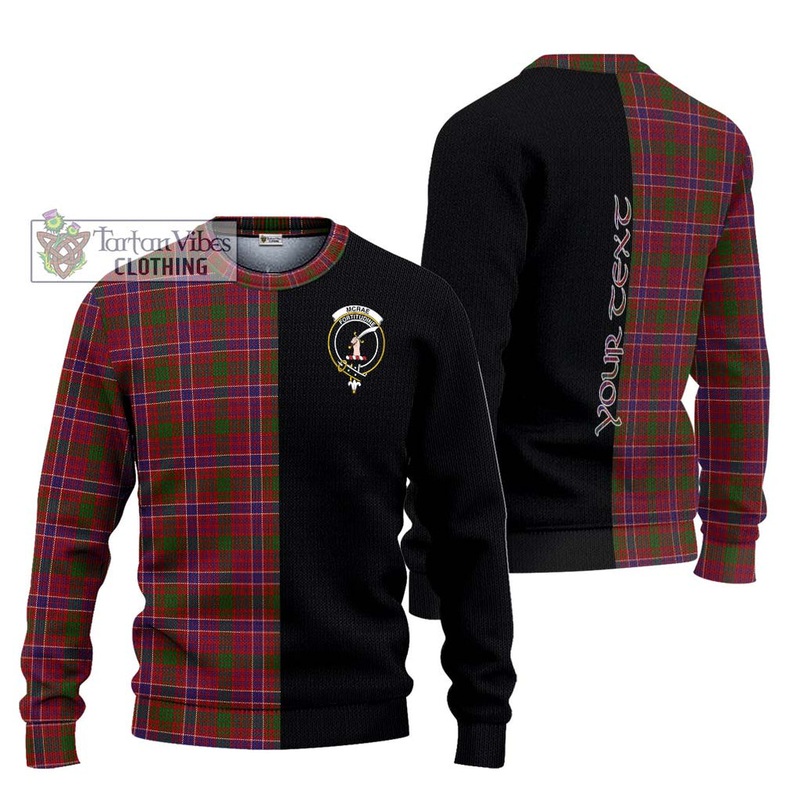McRae Red Tartan Ugly Sweater with Family Crest and Half Of Me Style