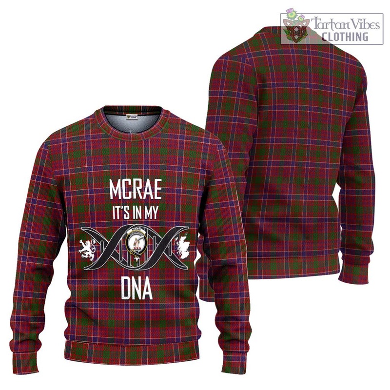 McRae Red Tartan Ugly Sweater with Family Crest DNA In Me Style