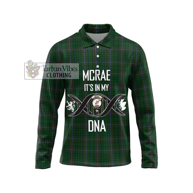 McRae Tartan Long Sleeve Polo Shirt with Family Crest DNA In Me Style