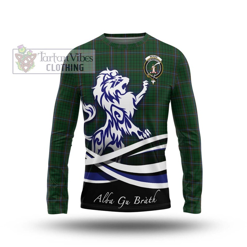 McRae Tartan Long Sleeve T-Shirt with Alba Gu Brath Regal Lion Emblem