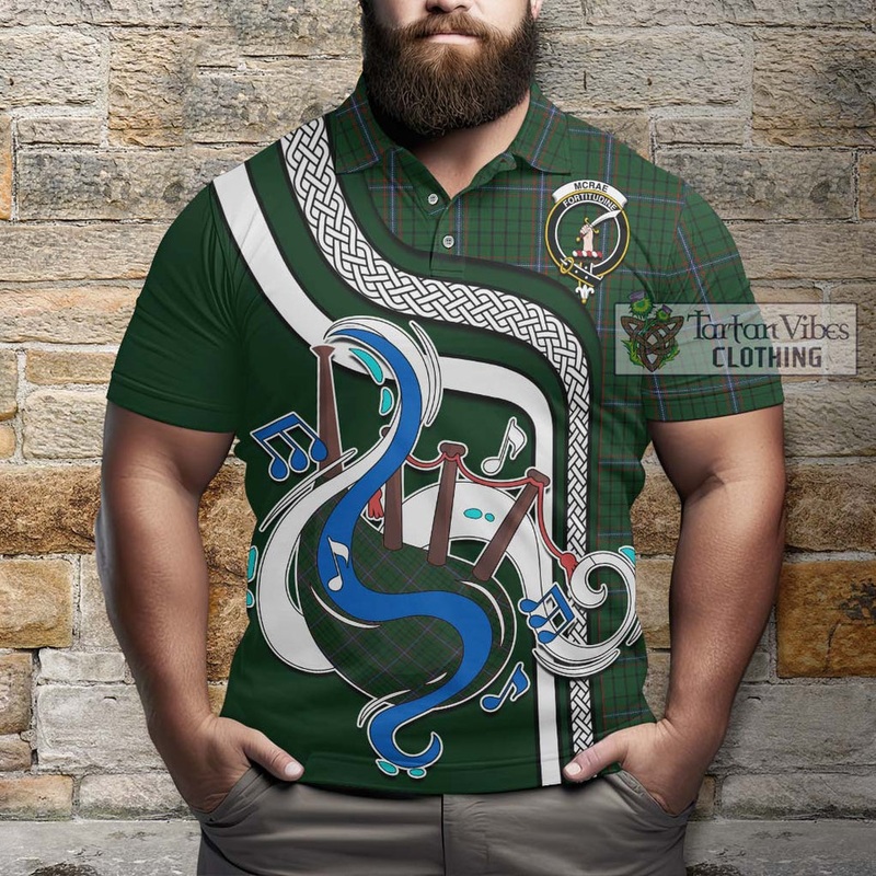 McRae Tartan Polo Shirt with Epic Bagpipe Style