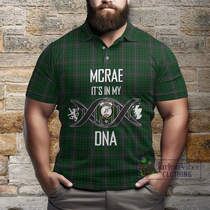 McRae Tartan Polo Shirt with Family Crest DNA In Me Style