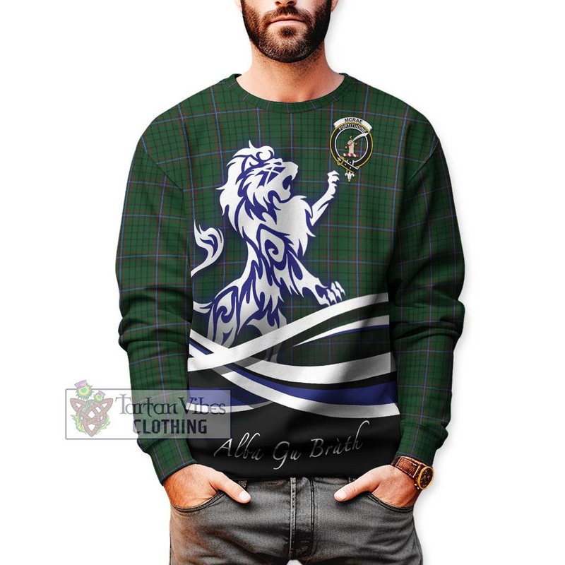 McRae Tartan Sweatshirt with Alba Gu Brath Regal Lion Emblem