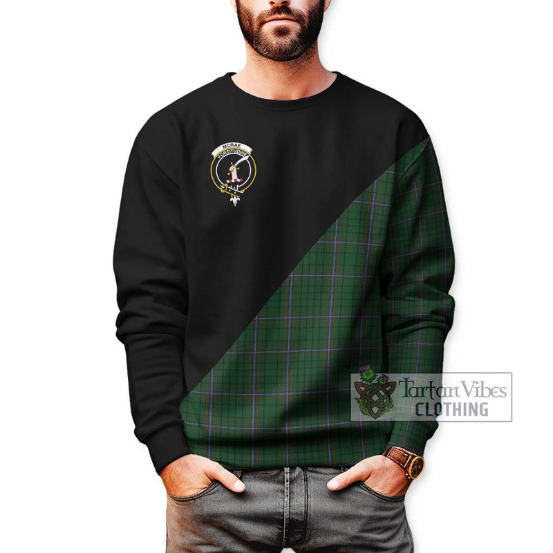 McRae Tartan Sweatshirt with Family Crest and Military Logo Style