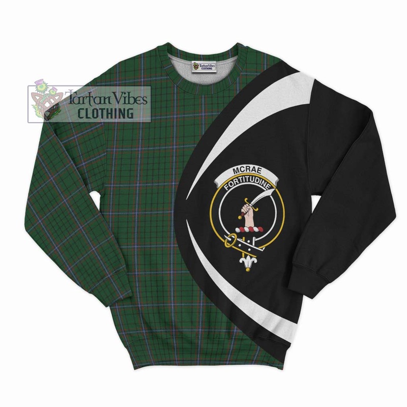 McRae Tartan Sweatshirt with Family Crest Circle Style