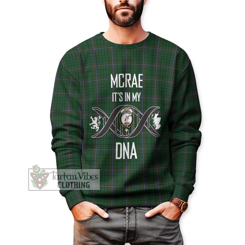 McRae Tartan Sweatshirt with Family Crest DNA In Me Style