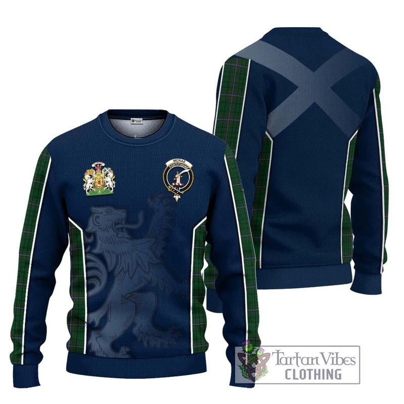 McRae Tartan Ugly Sweater with Family Crest and Lion Rampant Vibes Sport Style