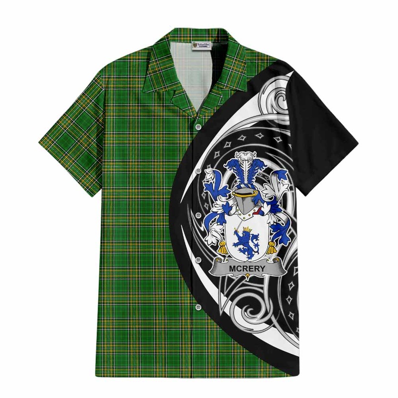 McRery Irish Clan Short Sleeve Button Shirt Celtic Circle Style