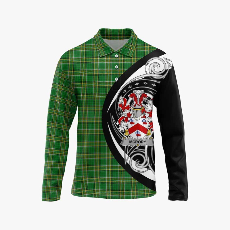 McRory Irish Clan Long Sleeve Polo Shirt Celtic Circle Style