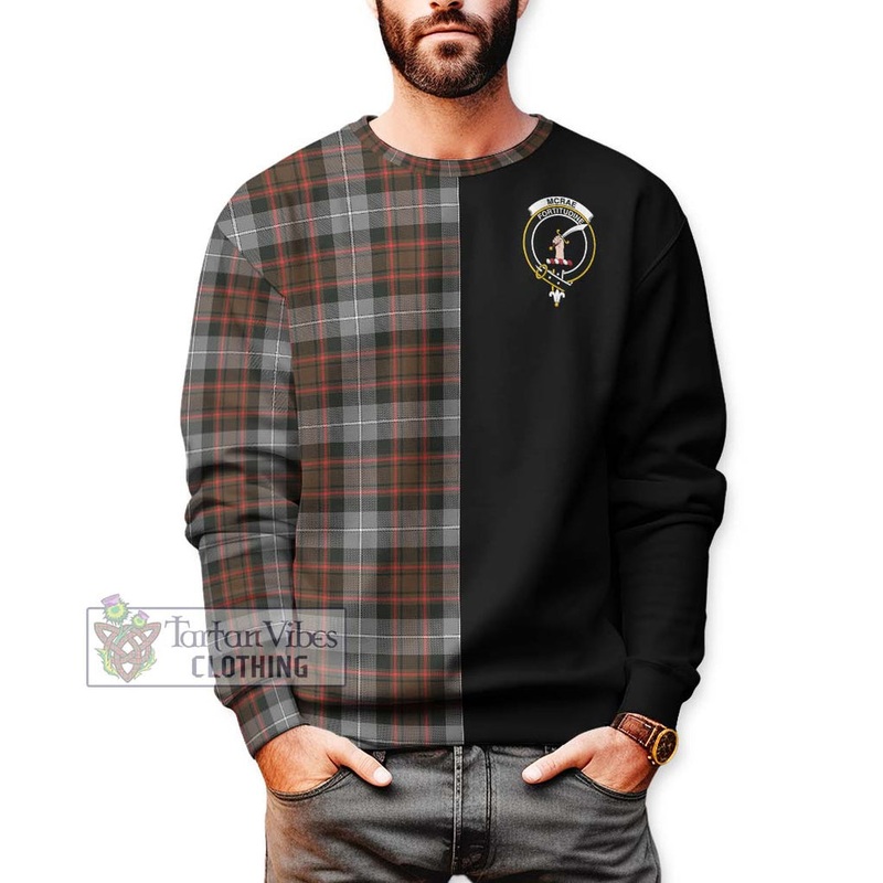 McRae Hunting Weathered Tartan Sweatshirt with Family Crest and Half Of Me Style
