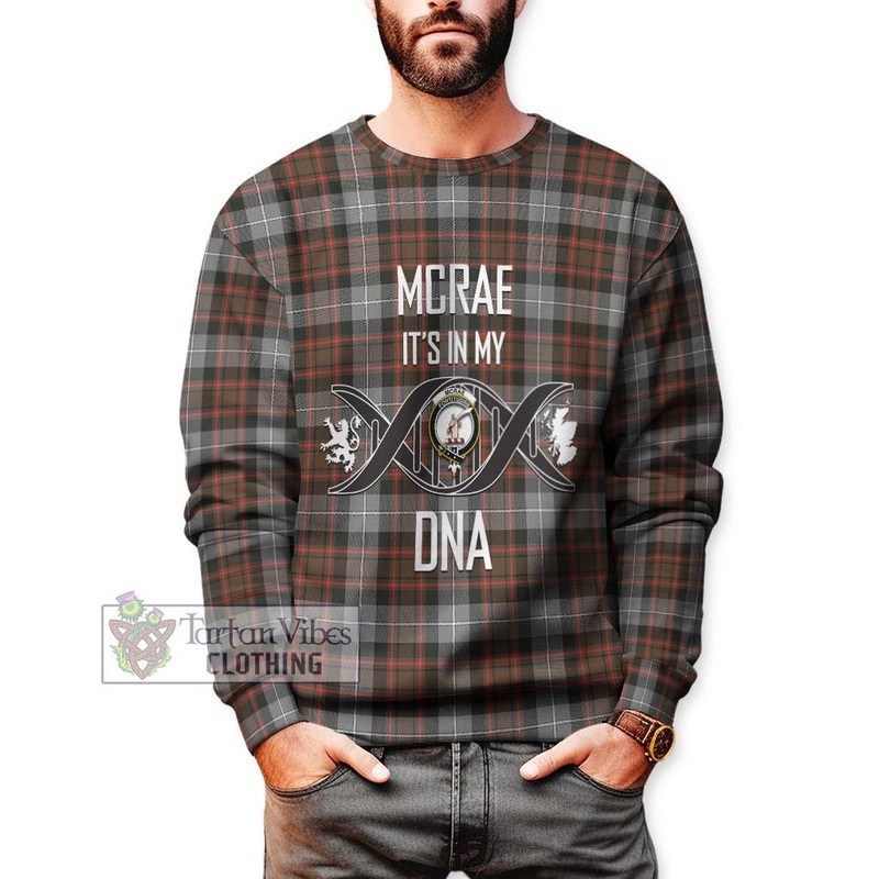 McRae Hunting Weathered Tartan Sweatshirt with Family Crest DNA In Me Style