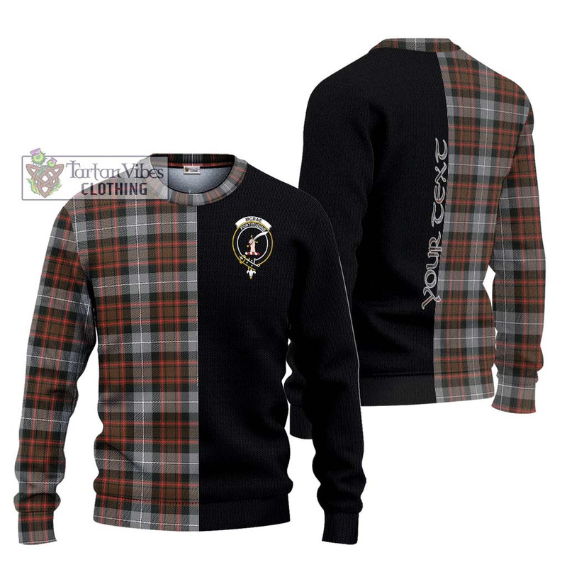 McRae Hunting Weathered Tartan Ugly Sweater with Family Crest and Half Of Me Style