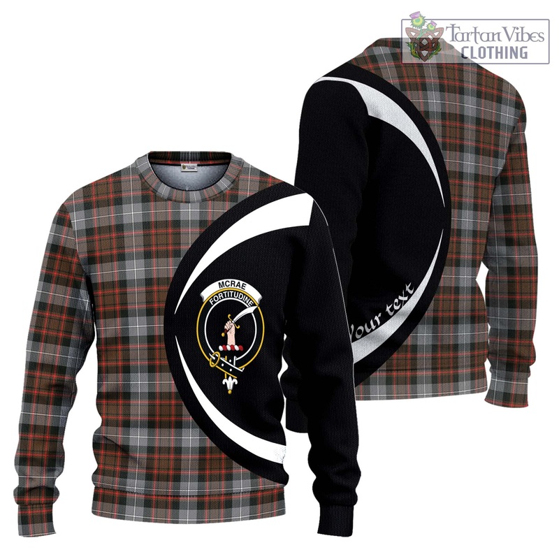 McRae Hunting Weathered Tartan Ugly Sweater with Family Crest Circle Style