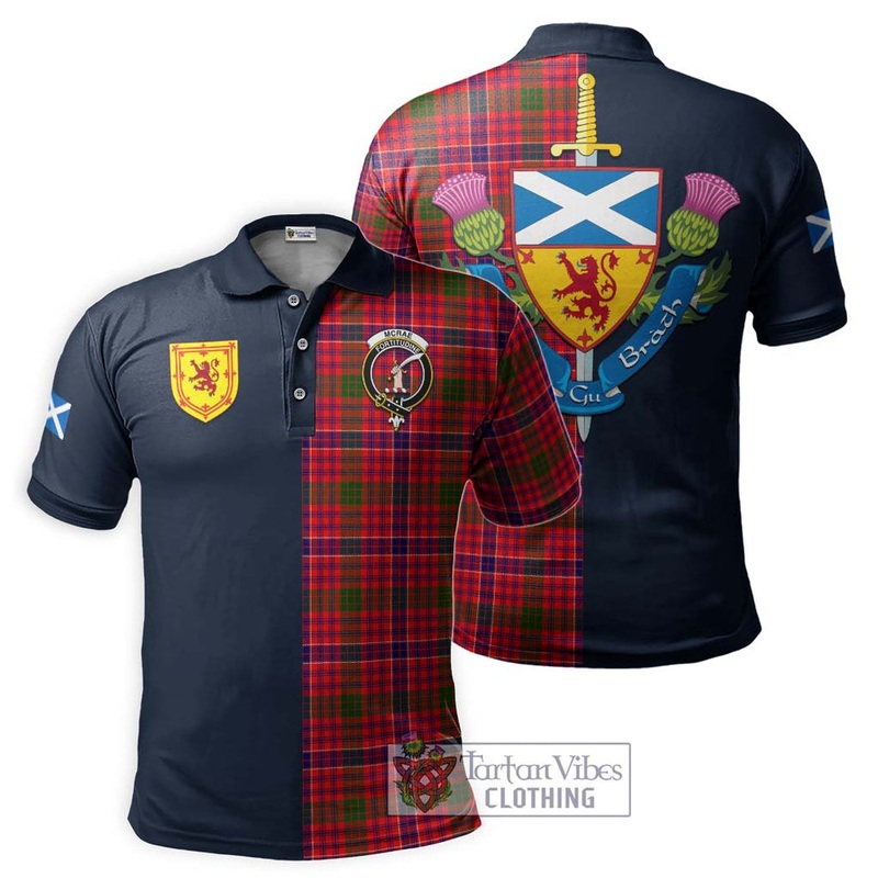McRae Modern Tartan Polo Shirt Alba with Scottish Lion Royal Arm Half Style