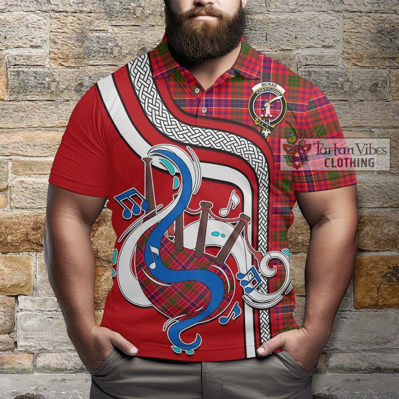 McRae Modern Tartan Polo Shirt with Epic Bagpipe Style