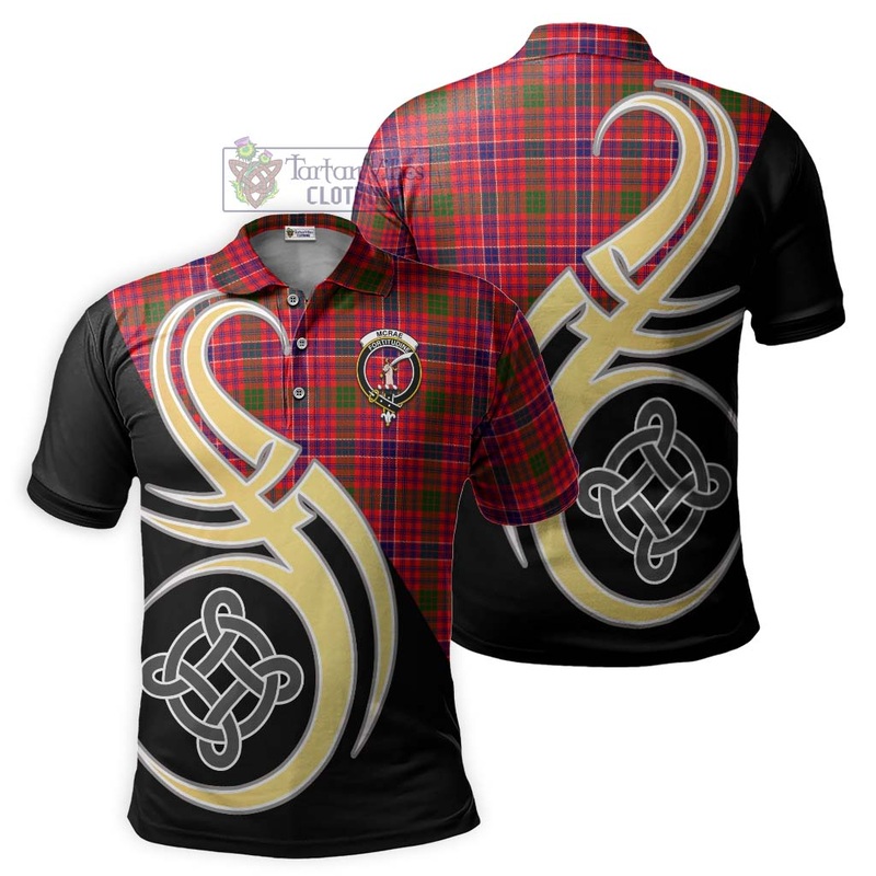 McRae Modern Tartan Polo Shirt with Family Crest and Celtic Symbol Style