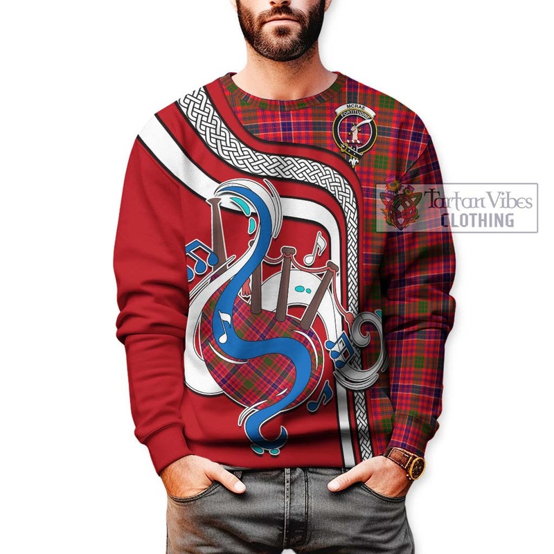 McRae Modern Tartan Sweatshirt with Epic Bagpipe Style