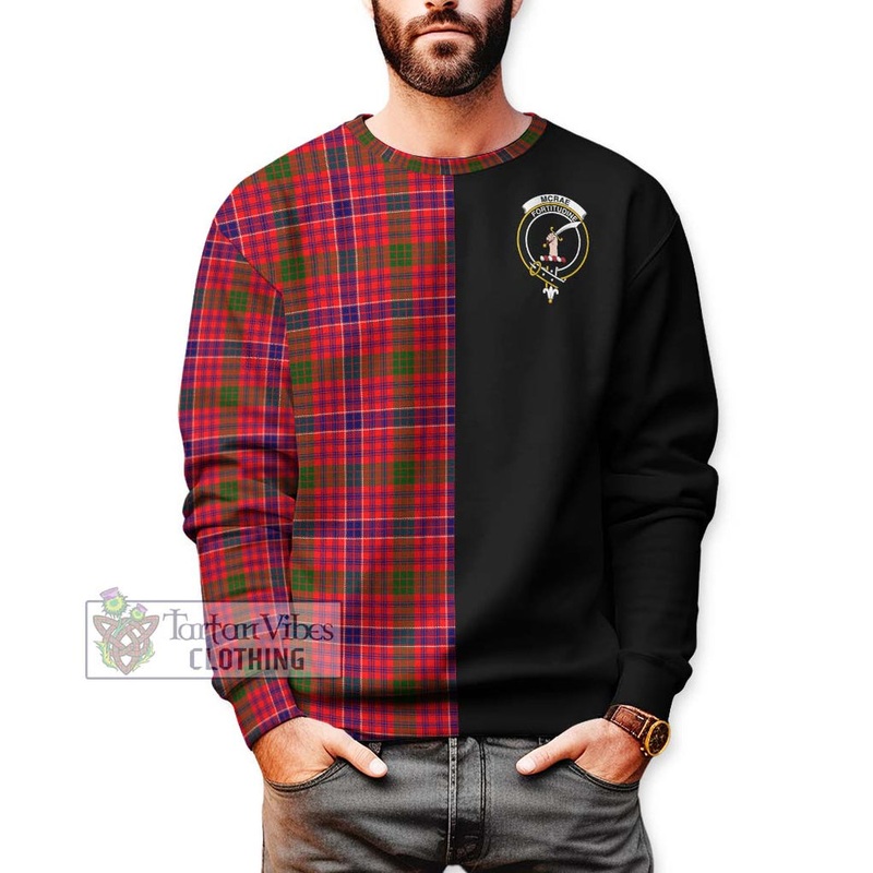 McRae Modern Tartan Sweatshirt with Family Crest and Half Of Me Style