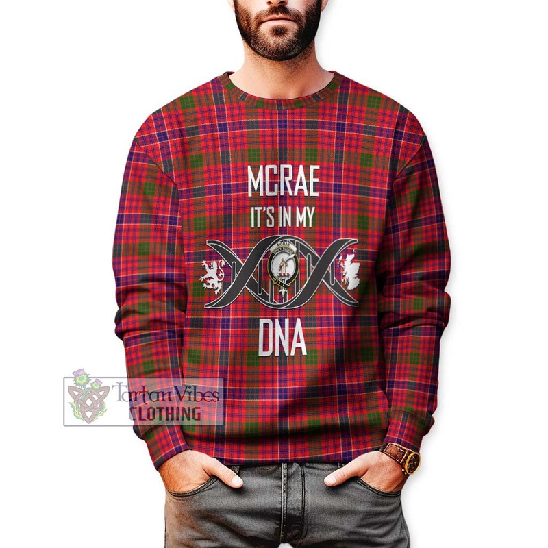 McRae Modern Tartan Sweatshirt with Family Crest DNA In Me Style