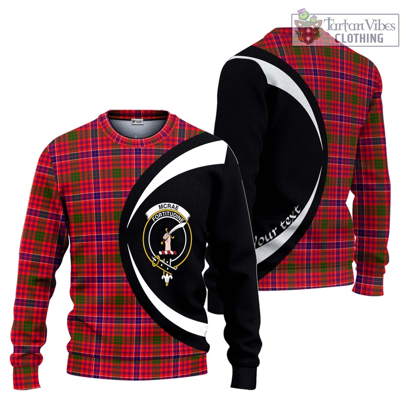 McRae Modern Tartan Ugly Sweater with Family Crest Circle Style