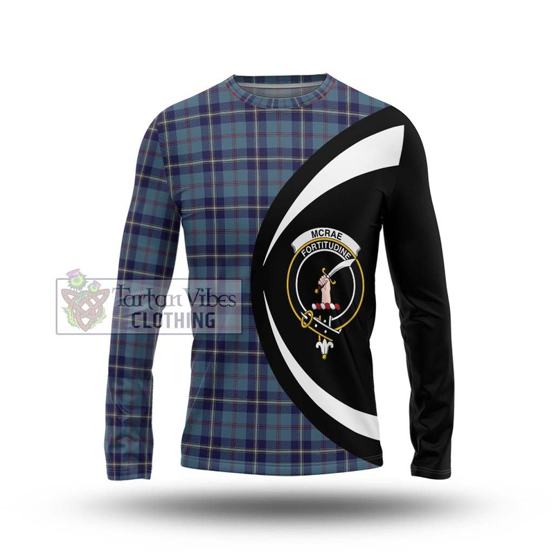 McRae of America Tartan Long Sleeve T-Shirt with Family Crest Circle Style