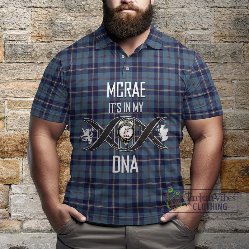 McRae of America Tartan Polo Shirt with Family Crest DNA In Me Style