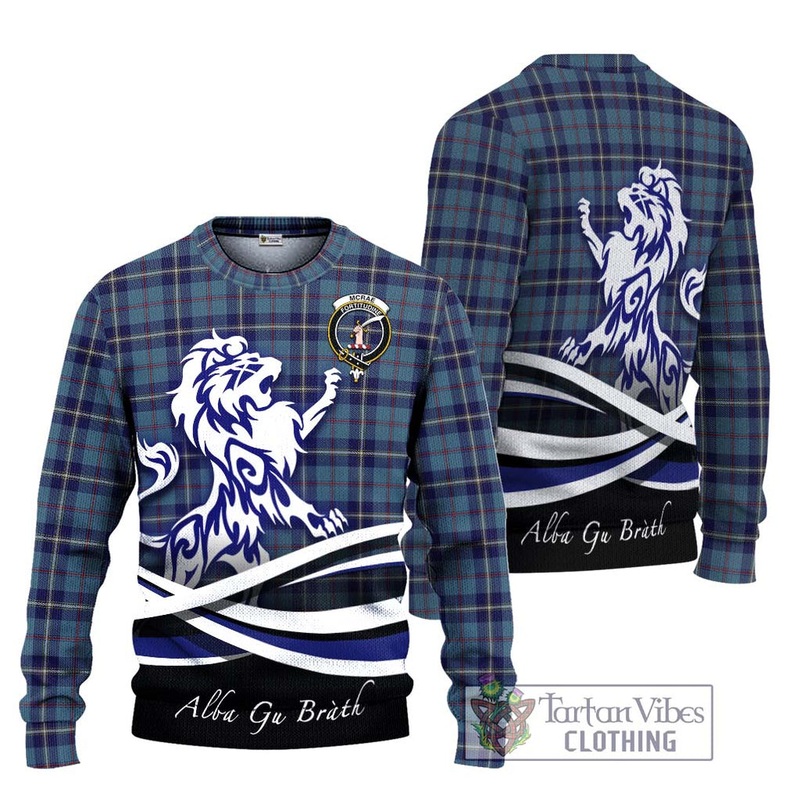 McRae of America Tartan Ugly Sweater with Alba Gu Brath Regal Lion Emblem