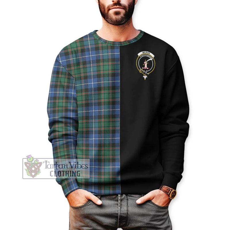 McRae Hunting Ancient Tartan Sweatshirt with Family Crest and Half Of Me Style