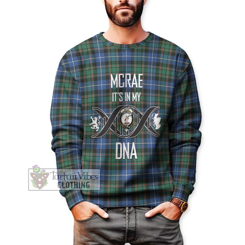 McRae Hunting Ancient Tartan Sweatshirt with Family Crest DNA In Me Style