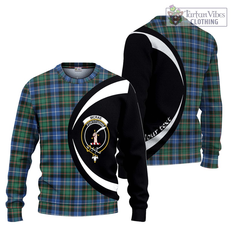 McRae Hunting Ancient Tartan Ugly Sweater with Family Crest Circle Style