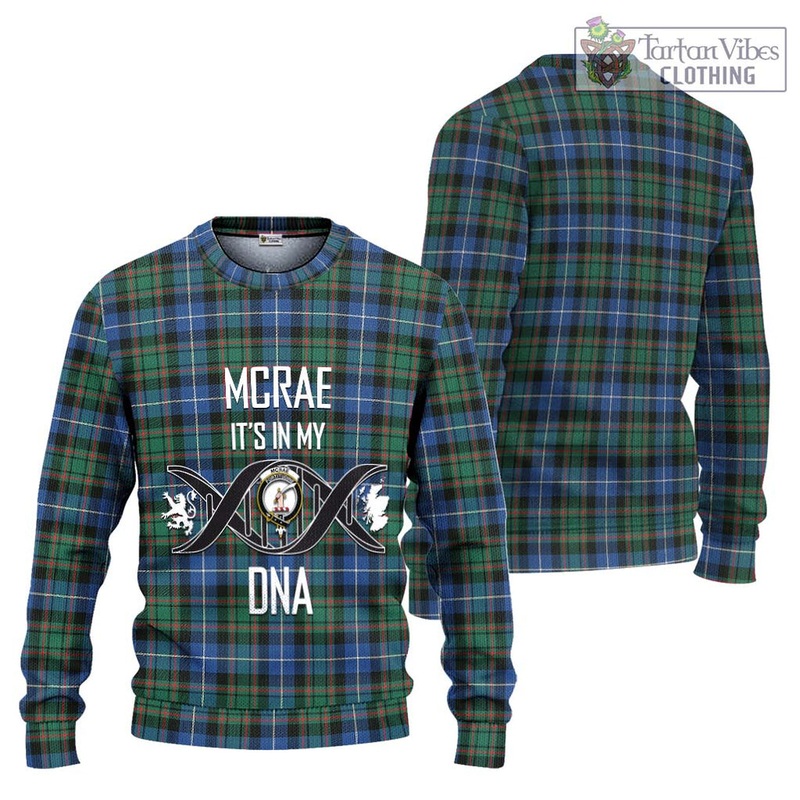 McRae Hunting Ancient Tartan Ugly Sweater with Family Crest DNA In Me Style