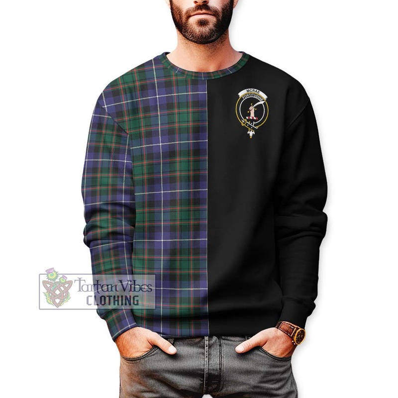 McRae Hunting Modern Tartan Sweatshirt with Family Crest and Half Of Me Style