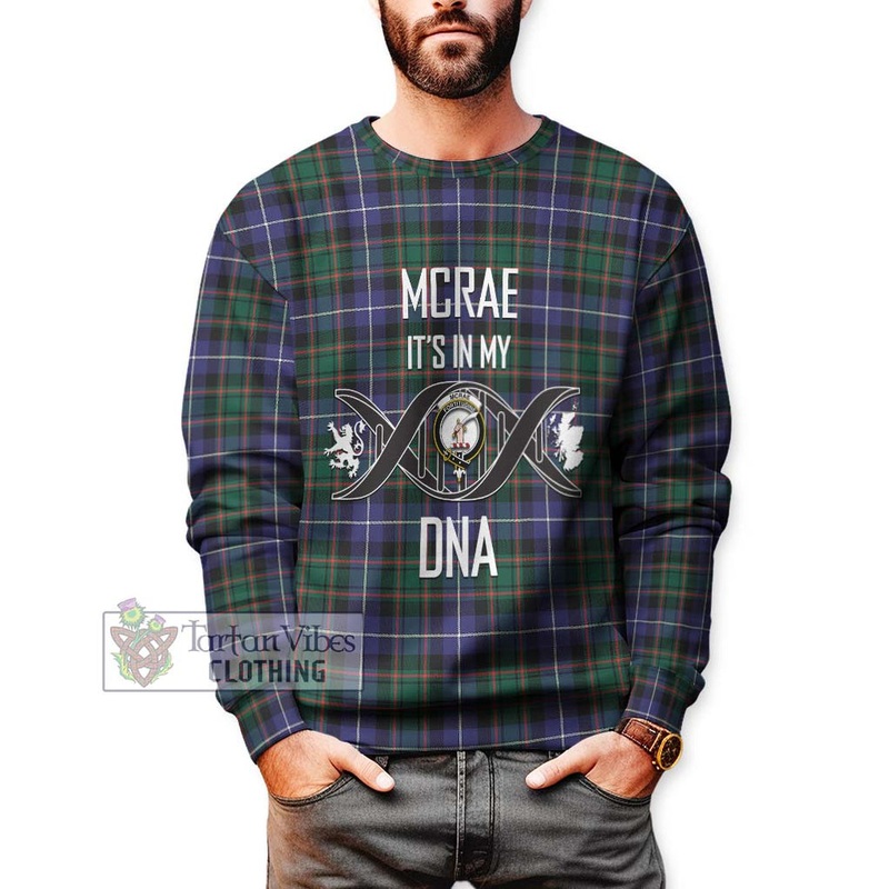 McRae Hunting Modern Tartan Sweatshirt with Family Crest DNA In Me Style