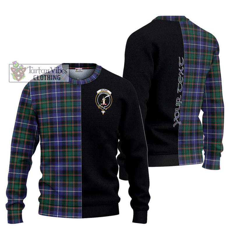 McRae Hunting Modern Tartan Ugly Sweater with Family Crest and Half Of Me Style