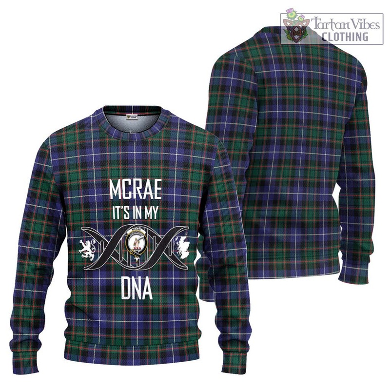 McRae Hunting Modern Tartan Ugly Sweater with Family Crest DNA In Me Style