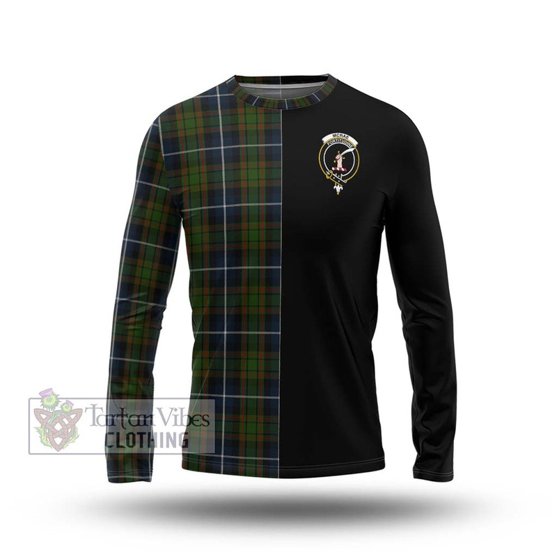 McRae Hunting Tartan Long Sleeve T-Shirt with Family Crest and Half Of Me Style
