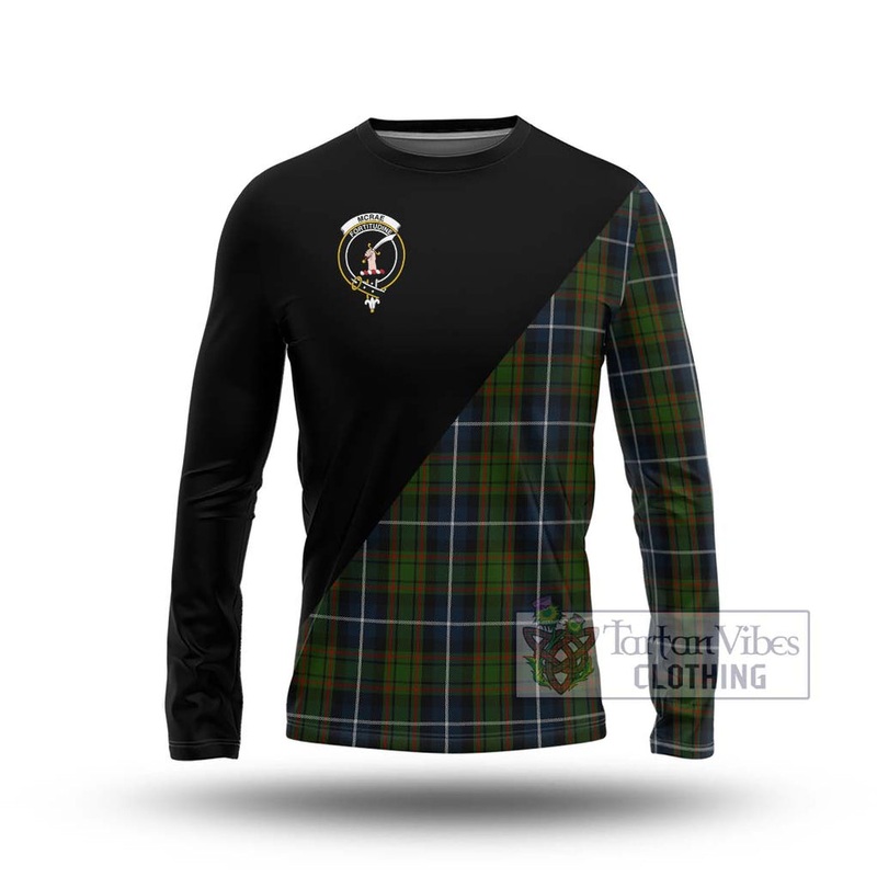 McRae Hunting Tartan Long Sleeve T-Shirt with Family Crest and Military Logo Style