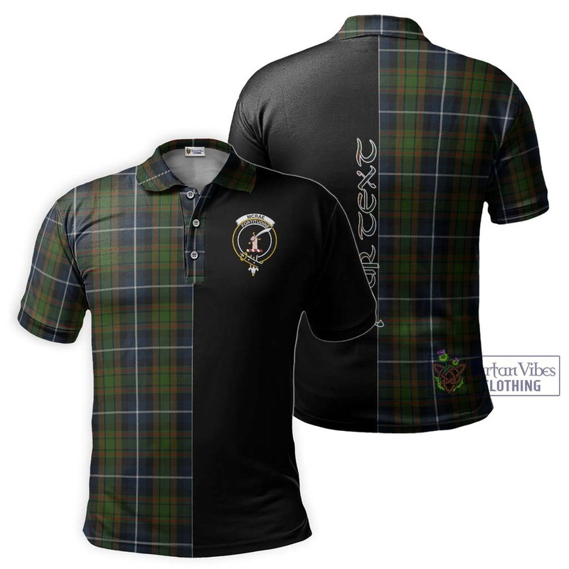 McRae Hunting Tartan Polo Shirt with Family Crest and Half Of Me Style