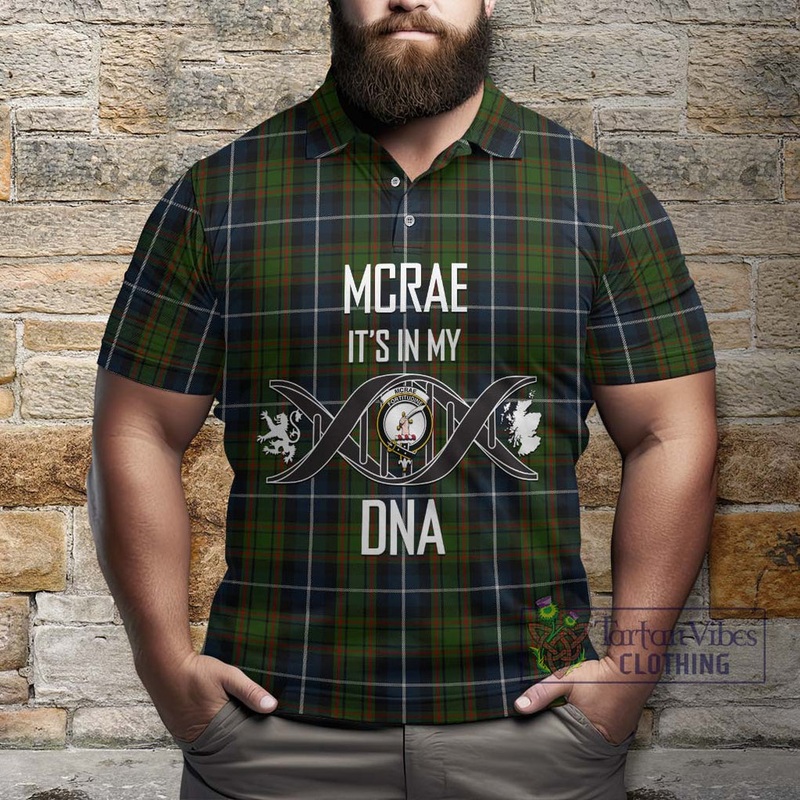 McRae Hunting Tartan Polo Shirt with Family Crest DNA In Me Style